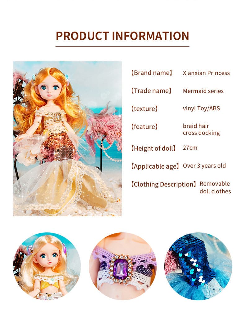 Hot Sales Realistic 30cm BJD Dolls 12 Inches With 13 Removable Joint Best Gifts Barbiees Dolls Pretend Play Toys For Girl