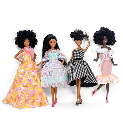 2023  New American African 12 inch Fashion Model Clothes Rag Doll For Kids Gifts