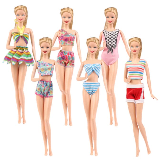 Girls Doll Swimsuit Fit 30cm Fashion Toy Beach Swimming Summer Dressup Clothes Bikini Underwear Set For Dolls