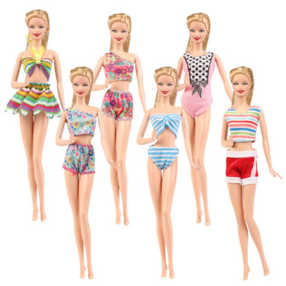 Girls Doll Swimsuit Fit 30cm Fashion Toy Beach Swimming Summer Dressup Clothes Bikini Underwear Set For Dolls