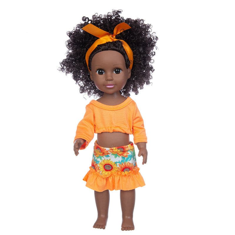 African 14 Inch Doll Simulation Baby Black Doll