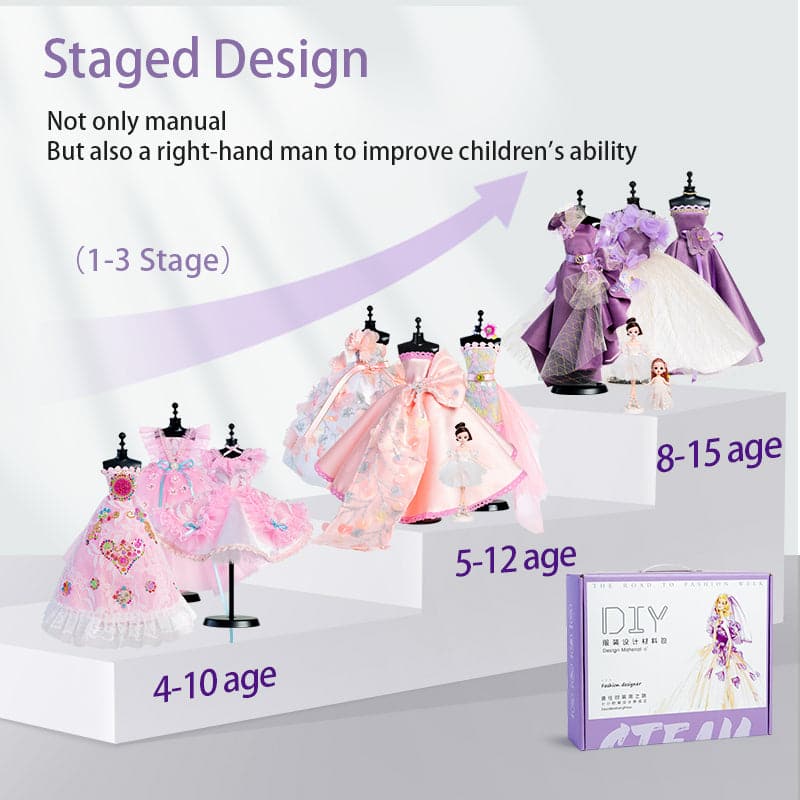 200+ Fashion Designer Sets Girls Kids Fashion Design Clothing Sewing Toddler DIY Activity Handmade Fashion Design Kit