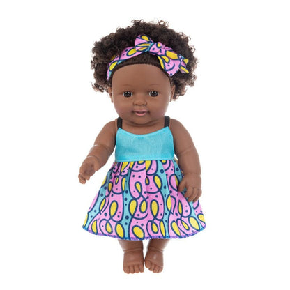 Black doll 30cm vinyl rebirth doll mother and baby toys