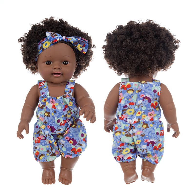 Black doll 30cm vinyl rebirth doll mother and baby toys