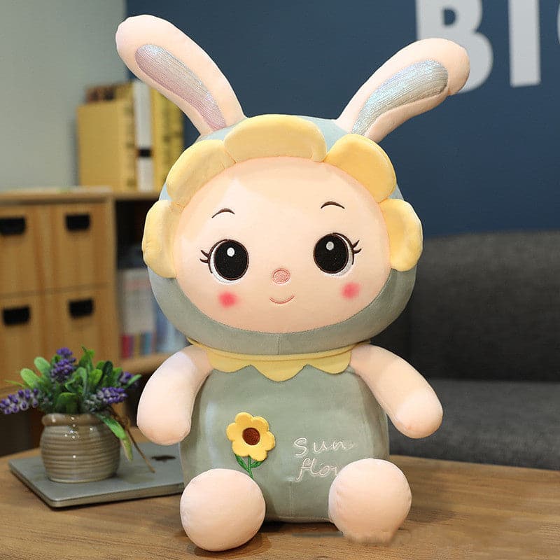 Cute Sunflower Rabbit Doll Plush Toy Cartoon Doll Rabbit Doll Girl Birthday Gift