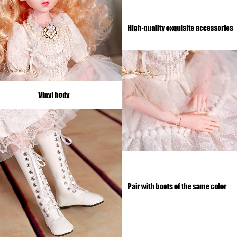 Girls Gift 60cm 1/3 Bjd Big Doll Toys Custom Move Body Wedding Princess Fashion Ball Joint Dolls