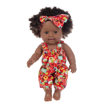 Black doll 30cm vinyl rebirth doll mother and baby toys