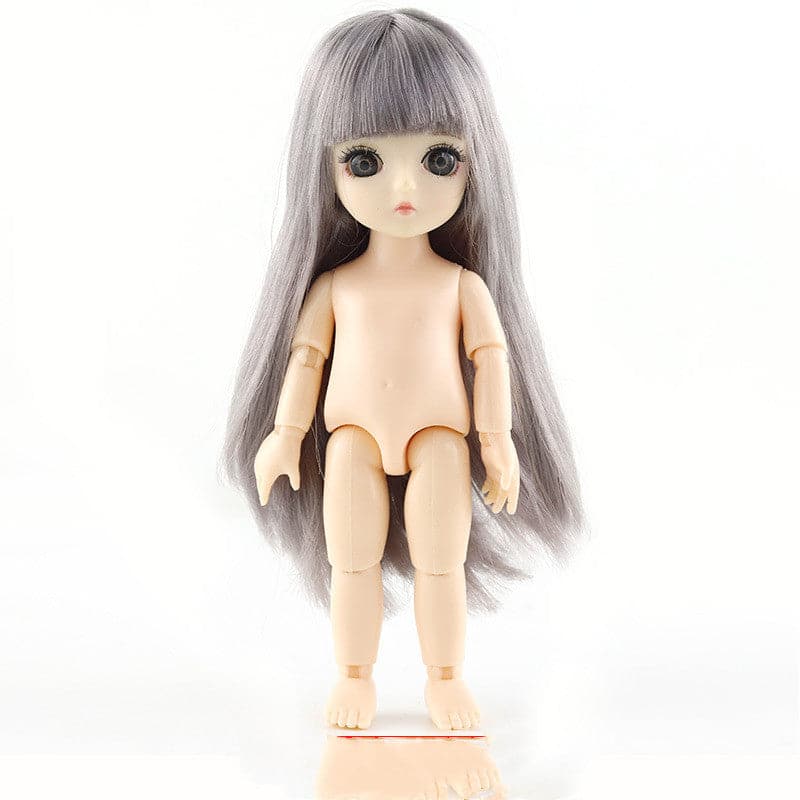 Mengli Doll Real Eye 16cm DJD Changing The Makeup Doll Naked Baby  Li Doll Normal Skin