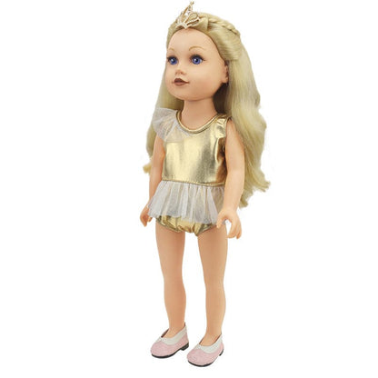 Doll Clothes 43cm Xiafu Doll Golden One-piece Doll Swimsuit