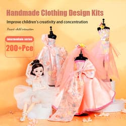 200+ Fashion Designer Sets Girls Kids Fashion Design Clothing Sewing Toddler DIY Activity Handmade Fashion Design Kit