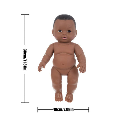 Black doll 30cm vinyl rebirth doll mother and baby toys