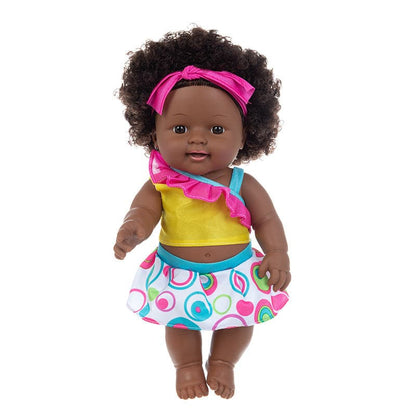 Black doll 30cm vinyl rebirth doll mother and baby toys