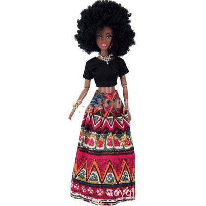 black articulated doll