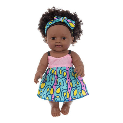 Black doll 30cm vinyl rebirth doll mother and baby toys