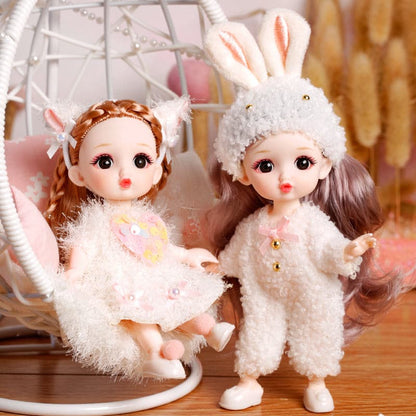 2023 New Fashion Custom Vinyl BJD Toys Doll Set Vinyl Silicone Pretend Play Mini Kids Dolls With Doll Clothes