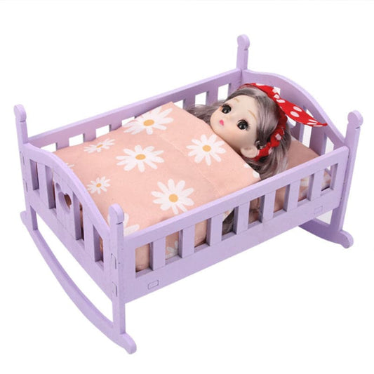 Doll Shaker Play House Doll Accessories Bed Furniture with Quilt Pillow Girl Simulation Toy Shaker Model