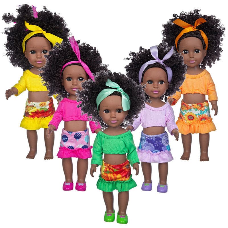 African 14 Inch Doll Simulation Baby Black Doll