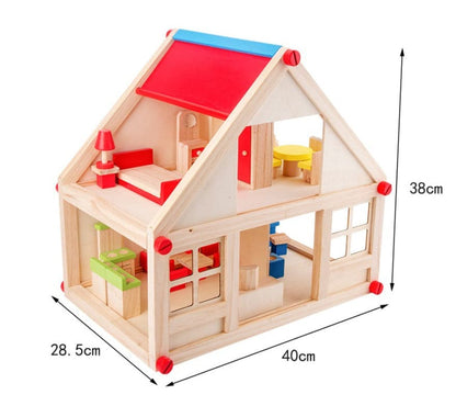 Wholesales 2023  kids DIY wooden doll villa house develop kids intelligence