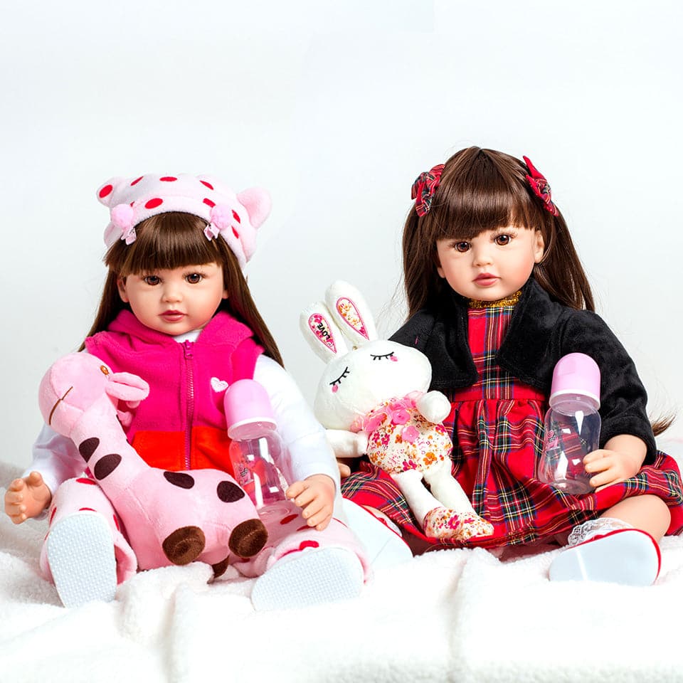 24 inch 60cm rebirth reborn realistic huggable sitting washing soft body doll high simulation baby doll with clothes