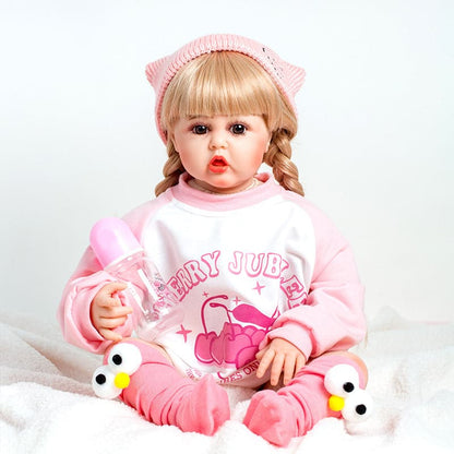 24 inch 60cm rebirth reborn realistic huggable sitting washing soft body doll high simulation baby doll with clothes