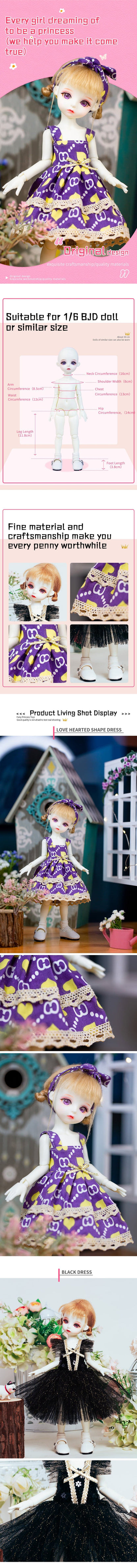 High Quality Original Design For Girl Toys 30cm 1/6scale BJD doll clothes for doll