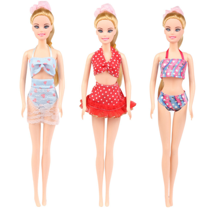 Girls Doll Swimsuit Fit 30cm Fashion Toy Beach Swimming Summer Dressup Clothes Bikini Underwear Set For Dolls