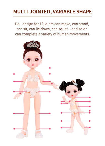 Hot Sales Realistic 30cm BJD Dolls 12 Inches With 13 Removable Joint Best Gifts Barbiees Dolls Pretend Play Toys For Girl