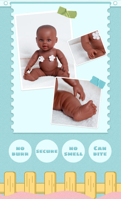 12 Inch Silicone Doll Realistic African Doll Clothes Gift Black Baby Dolls For Kids