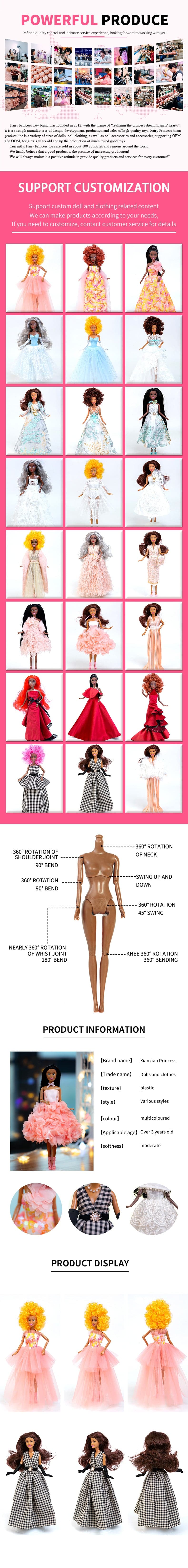 Hot selling Wholesale Fashion doll Pretend playing 11.5inch doll dress for girls