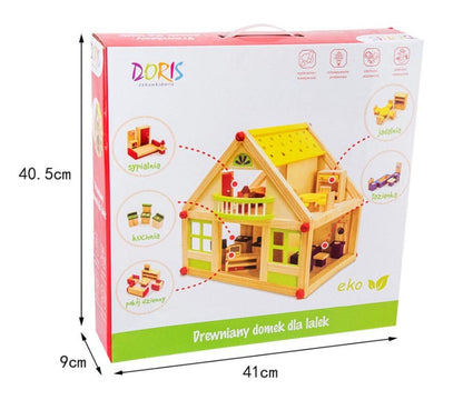 Wholesales 2023  kids DIY wooden doll villa house develop kids intelligence