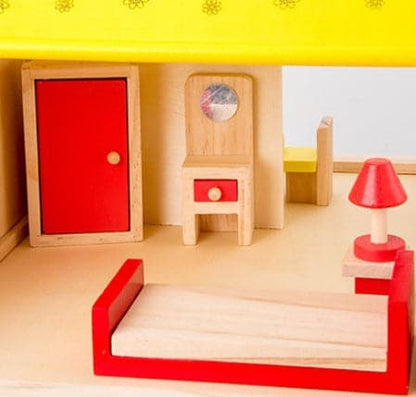 Wholesales 2023  kids DIY wooden doll villa house develop kids intelligence