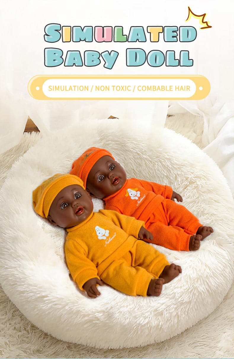 12 Inch Silicone Doll Realistic African Doll Clothes Gift Black Baby Dolls For Kids