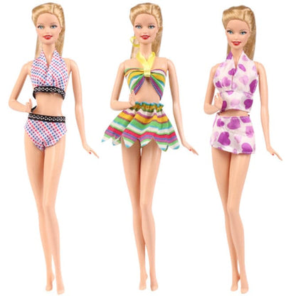 Girls Doll Swimsuit Fit 30cm Fashion Toy Beach Swimming Summer Dressup Clothes Bikini Underwear Set For Dolls