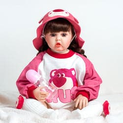 24 inch 60cm rebirth reborn realistic huggable sitting washing soft body doll high simulation baby doll with clothes