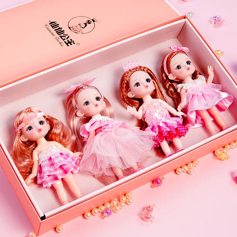 2023 New Listing Girl Toys Doll Set Vinyl Silicone Pretend Play Mini Kids Dolls Christmas Gift for Kids