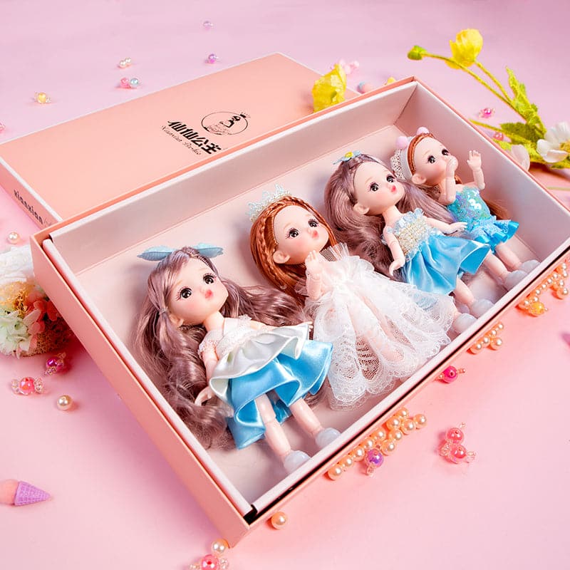 2023 New Listing Girl Toys Doll Set Vinyl Silicone Pretend Play Mini Kids Dolls Christmas Gift for Kids