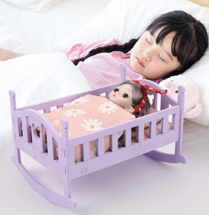 Doll Shaker Play House Doll Accessories Bed Furniture with Quilt Pillow Girl Simulation Toy Shaker Model