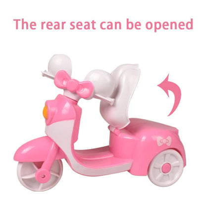 Doll Little Motorcycle Three-wheeled Doll Accessories Motorcycle Children Mini Simulation Model Car Girl Play Toy Doll Scooter