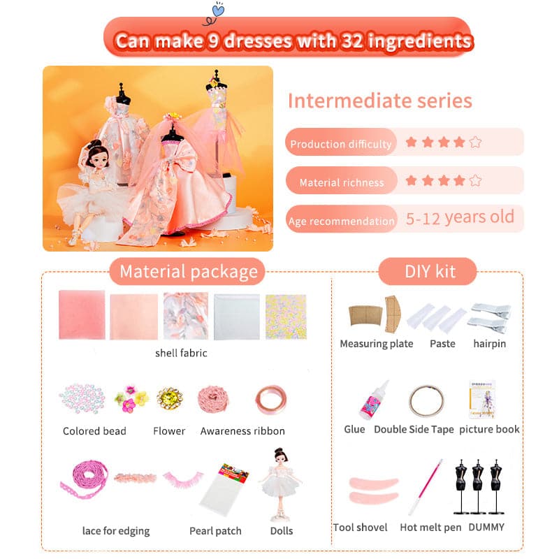 2023 New Trend Clothing Design Kits DIY Arts Crafts Kits Wholesale Factory Fashion Clothing Design Kits Gift Box